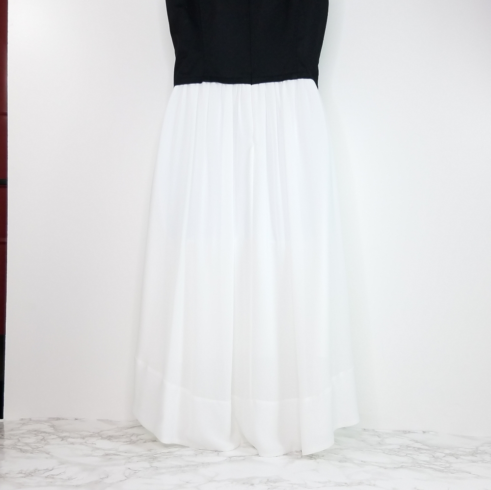 DKNY Black and White Sleeveless High Low Dress Size 4 - Picture 8 of 15
